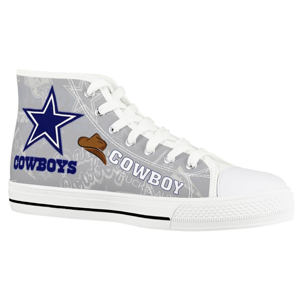 Women's Dallas Cowboys High Top Canvas Sneakers 001